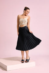 Aria Pleated Midi Skirt