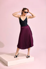 Aria Pleated Midi Skirt