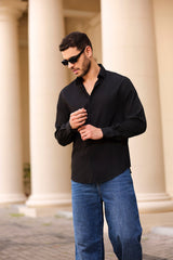 Midnight Wave Textured Shirt