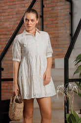 Maya Button Down Frill Dress