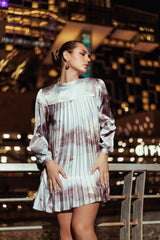 Velocity Pleated Mini Gown