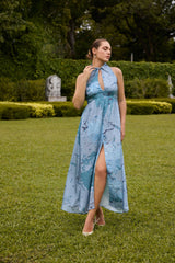 Batik Whirl Halter Neck Dress