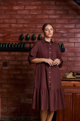 Sage Bloom Linen Dress