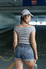 Stripes & shoulders Top