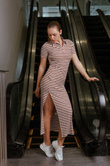 Ribbed Radiance Long Dress