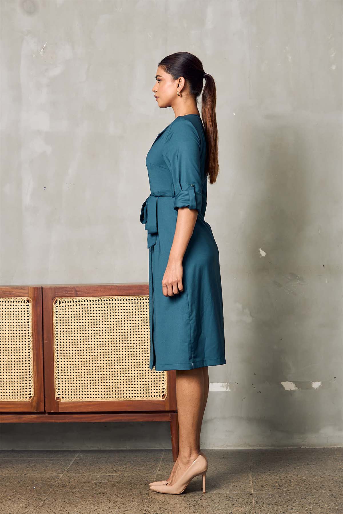 Sandstone Elegance Shirt Dress