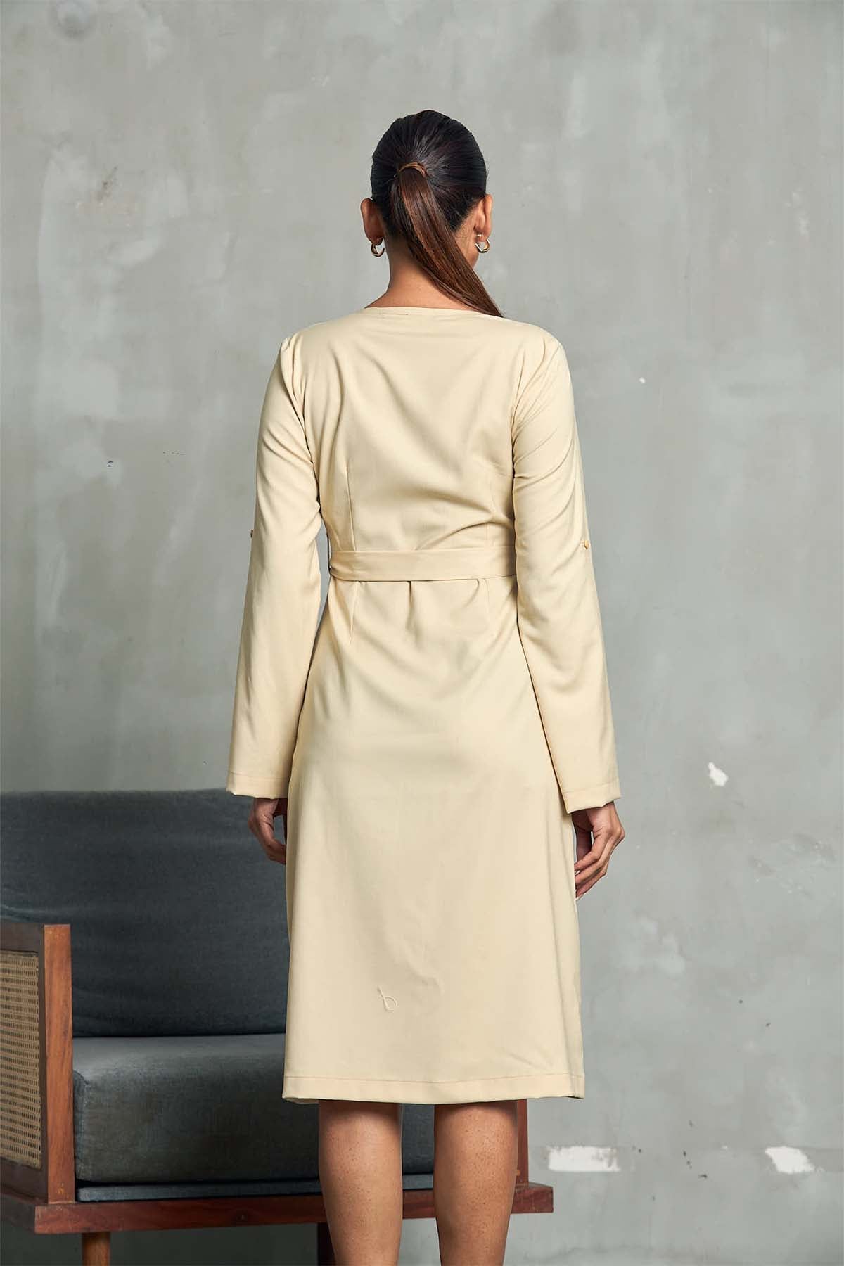 Sandstone Elegance Shirt Dress