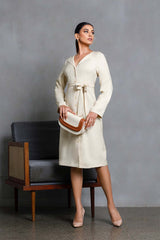 Sandstone Elegance Shirt Dress