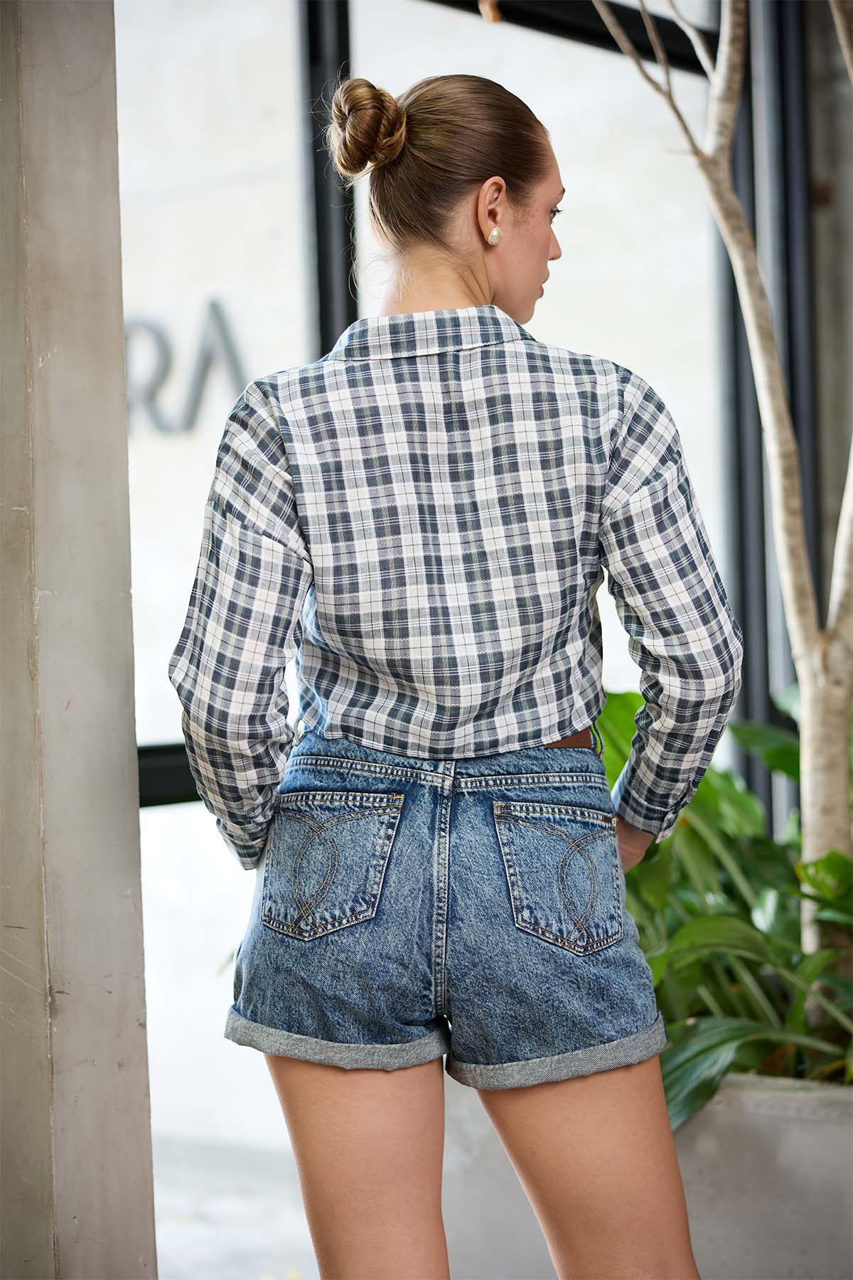 Checked Crop Top