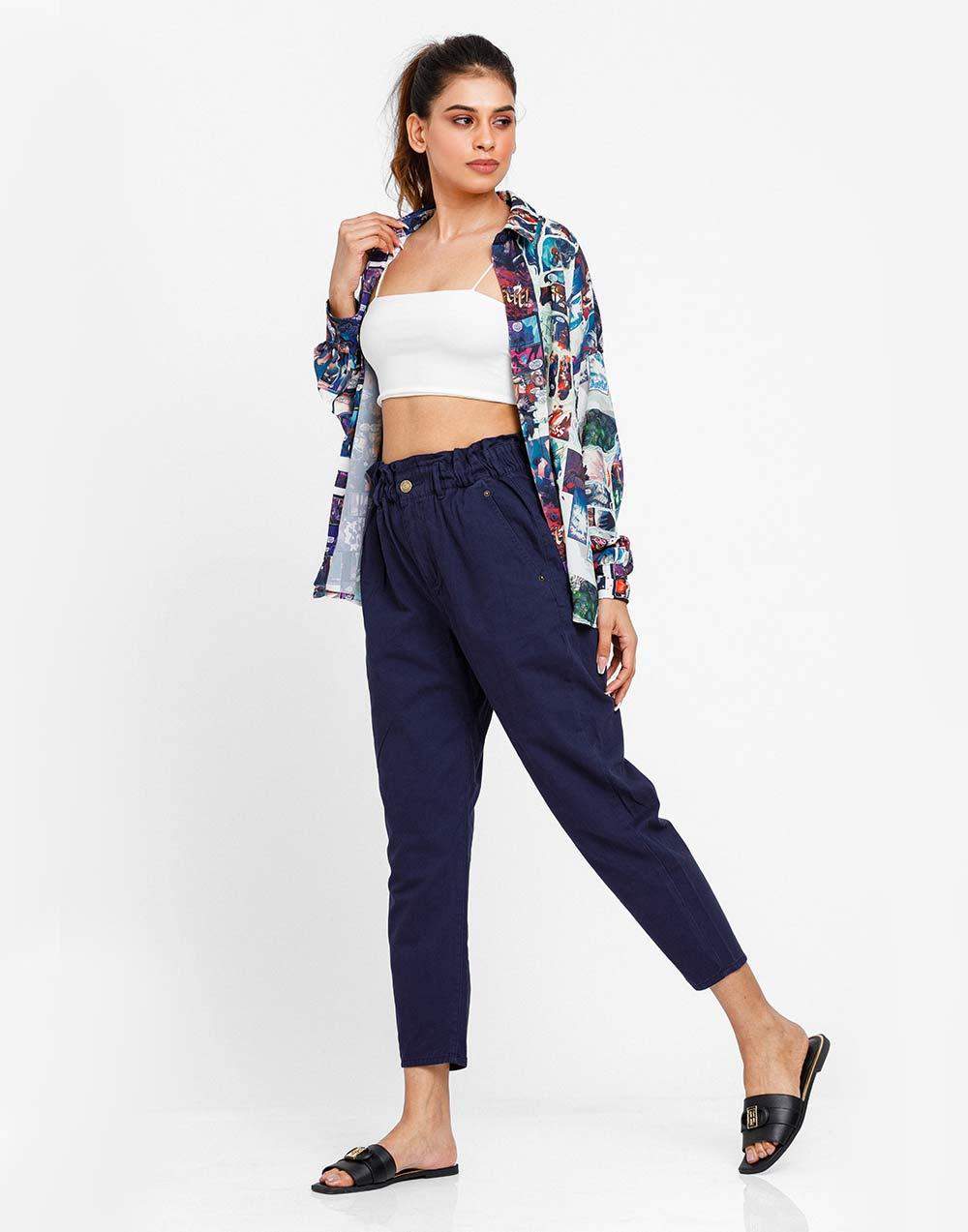 High Waisted Slouchy Trouser