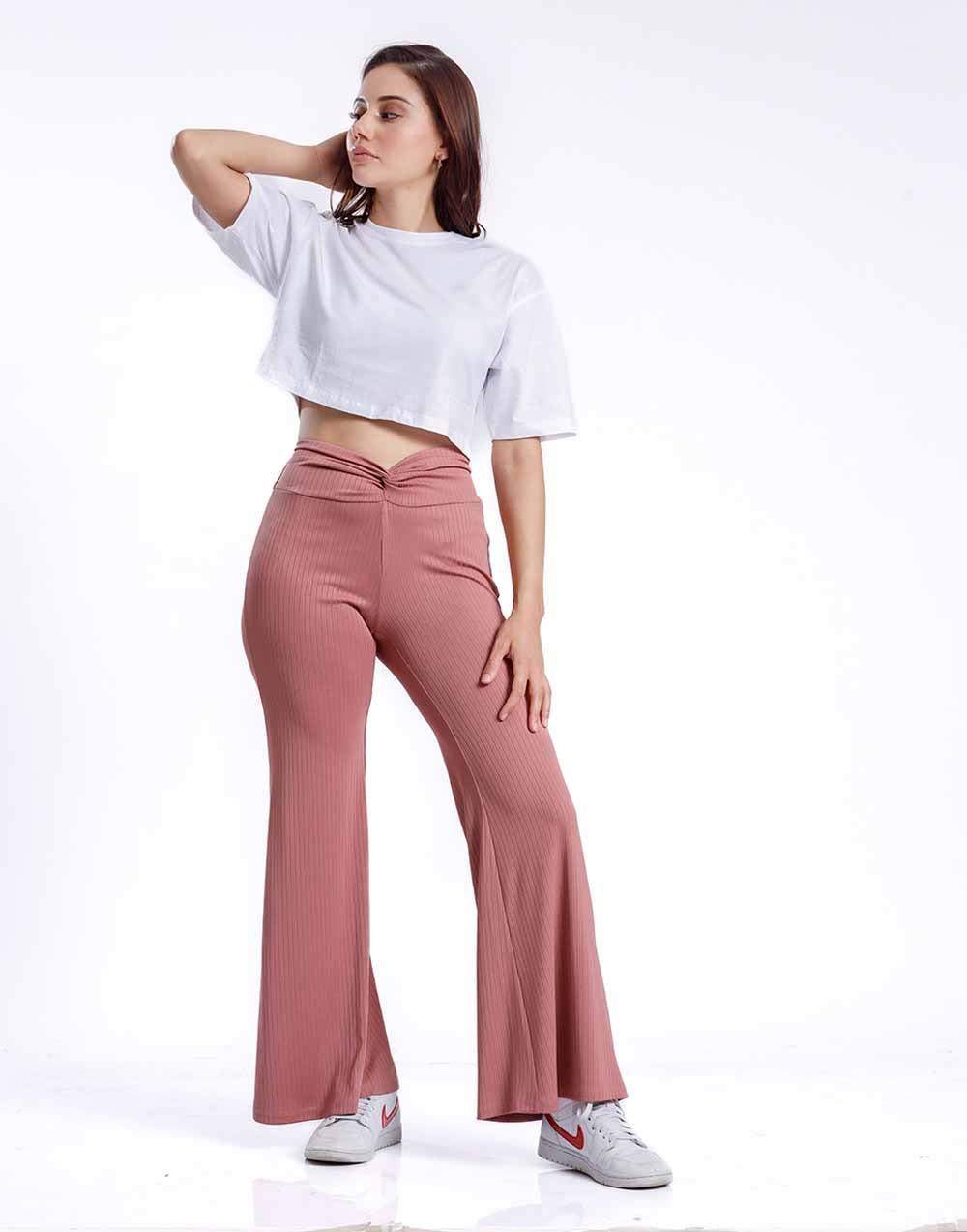 Ezwear Ribbed Flare Pant