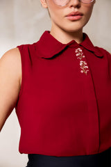 Bloom Flower Embroidery Top