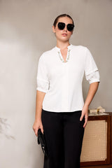 Embroidery Placket Detail WW Top