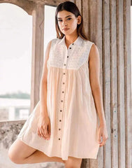 Ivory Illusion Linen Dress