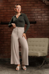 Twin Closure Wide-Leg Pant