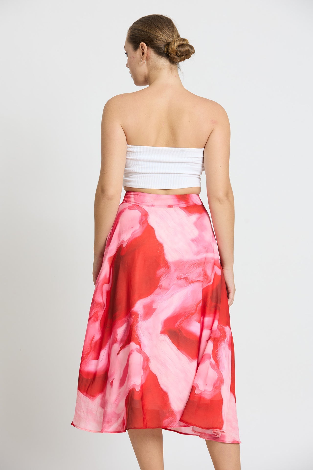 Marbled Motion Midi Skirt