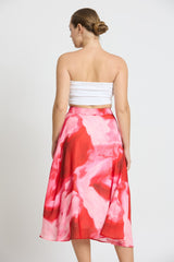 Marbled Motion Midi Skirt