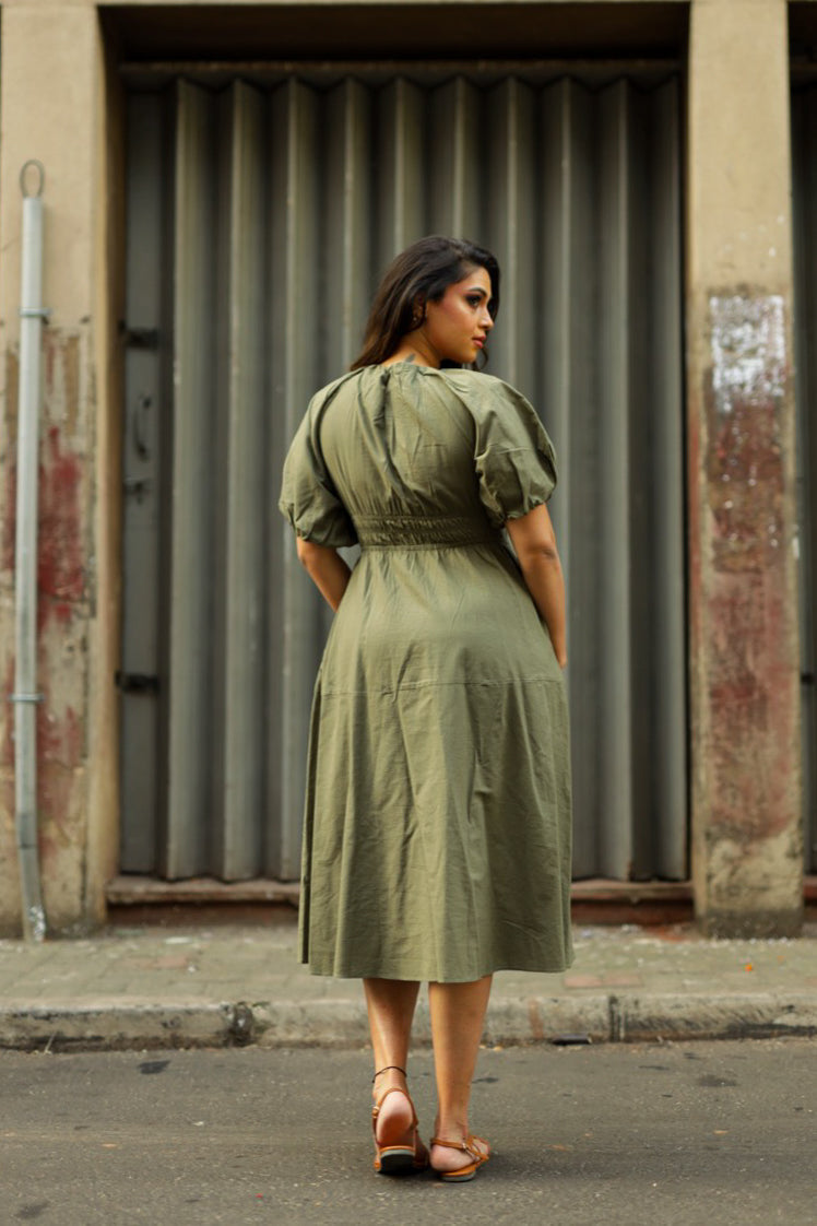 Moonlit Mirage Linen Dress