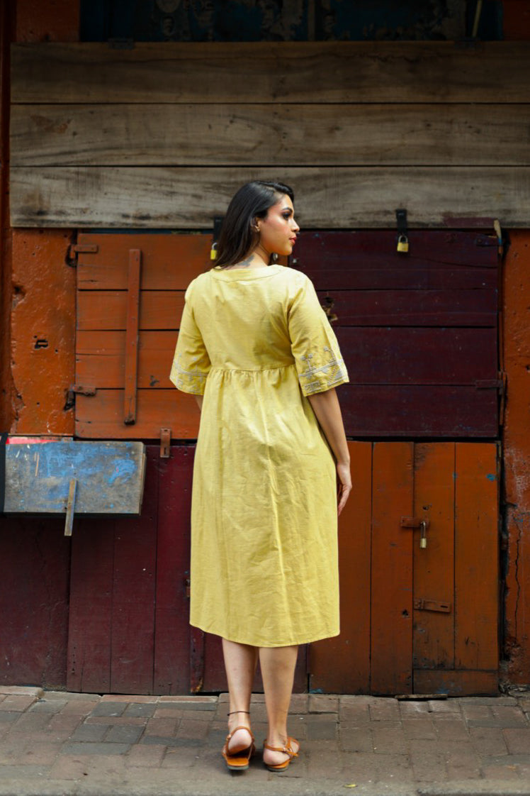 Sun Bloom Linen Dress