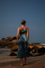 Lagoon Glow Cowl Neck Dress