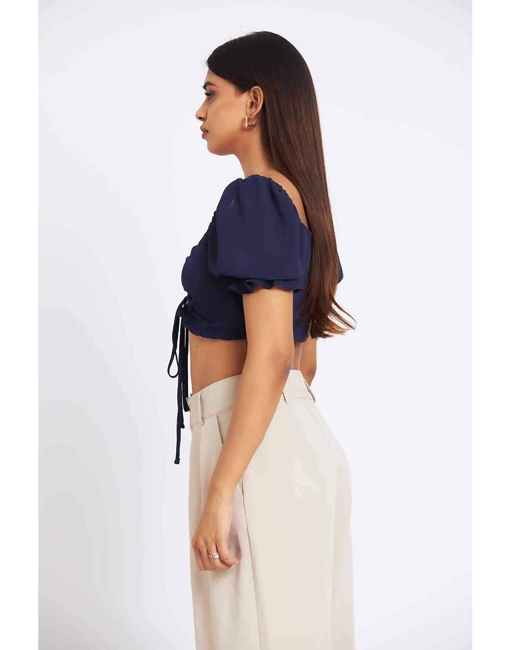 Ella Front Tie Crop Top