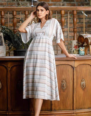 Miami Sunset Stripe Linen Dress