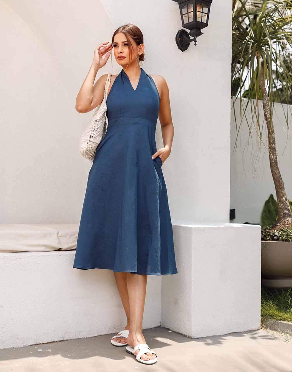 Dreamy Drape Linen Dress