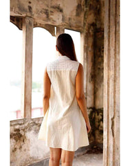 Ivory Illusion Linen Dress