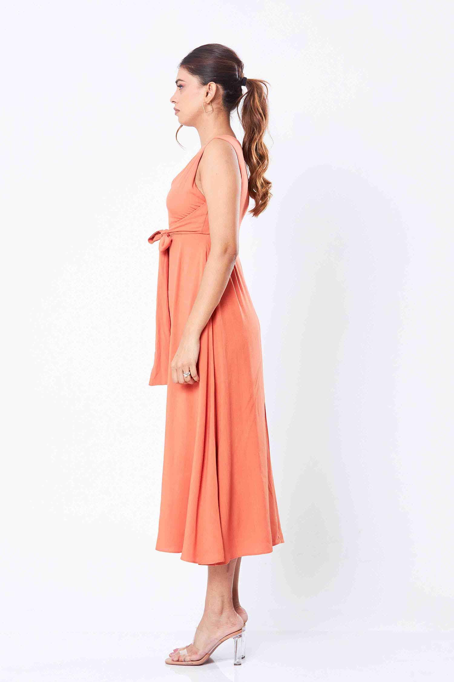 Julia Front Tie Midi Dress