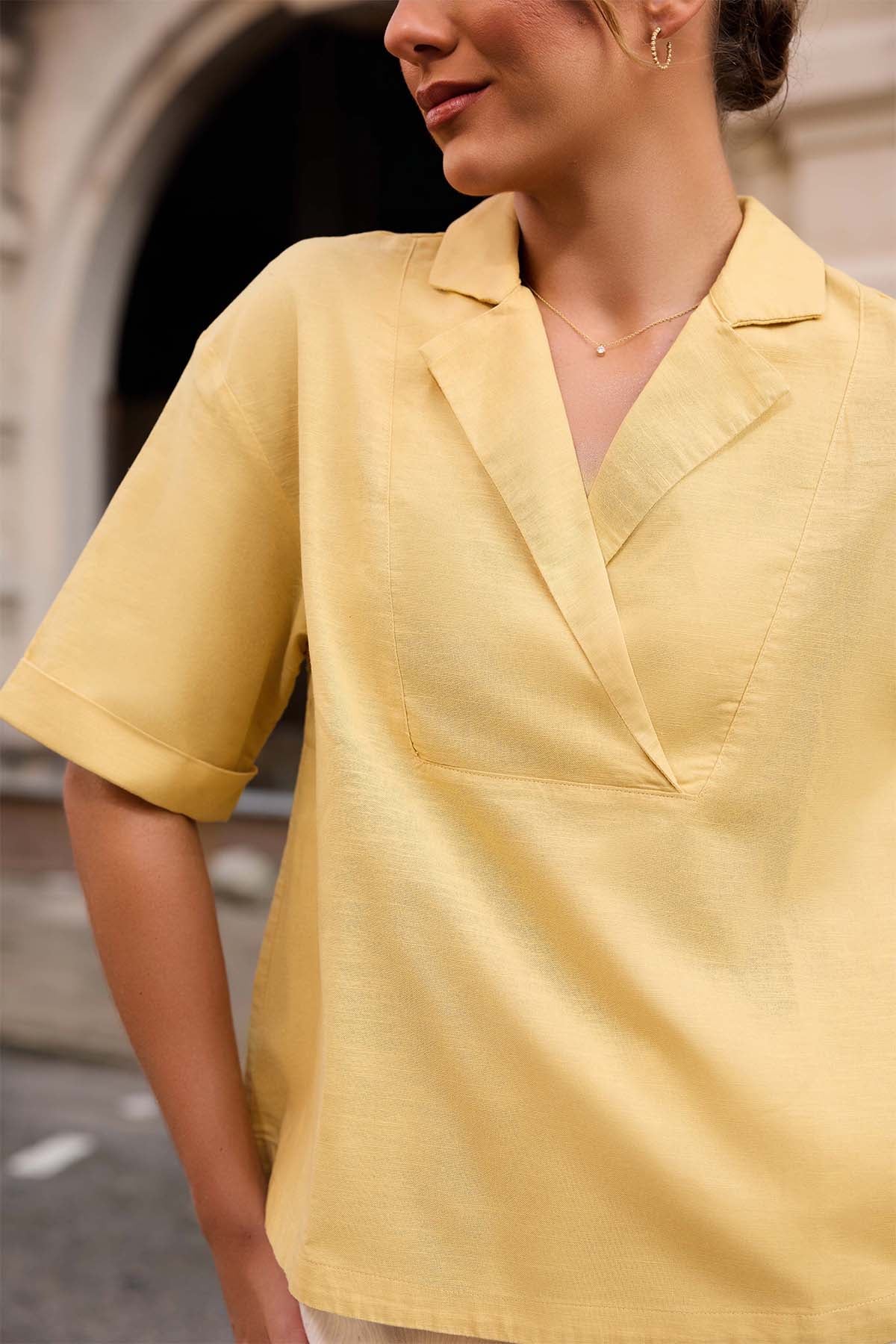 Camille Dawn Linen Top