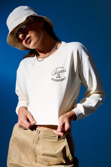 Graphic Grooves Crop Top