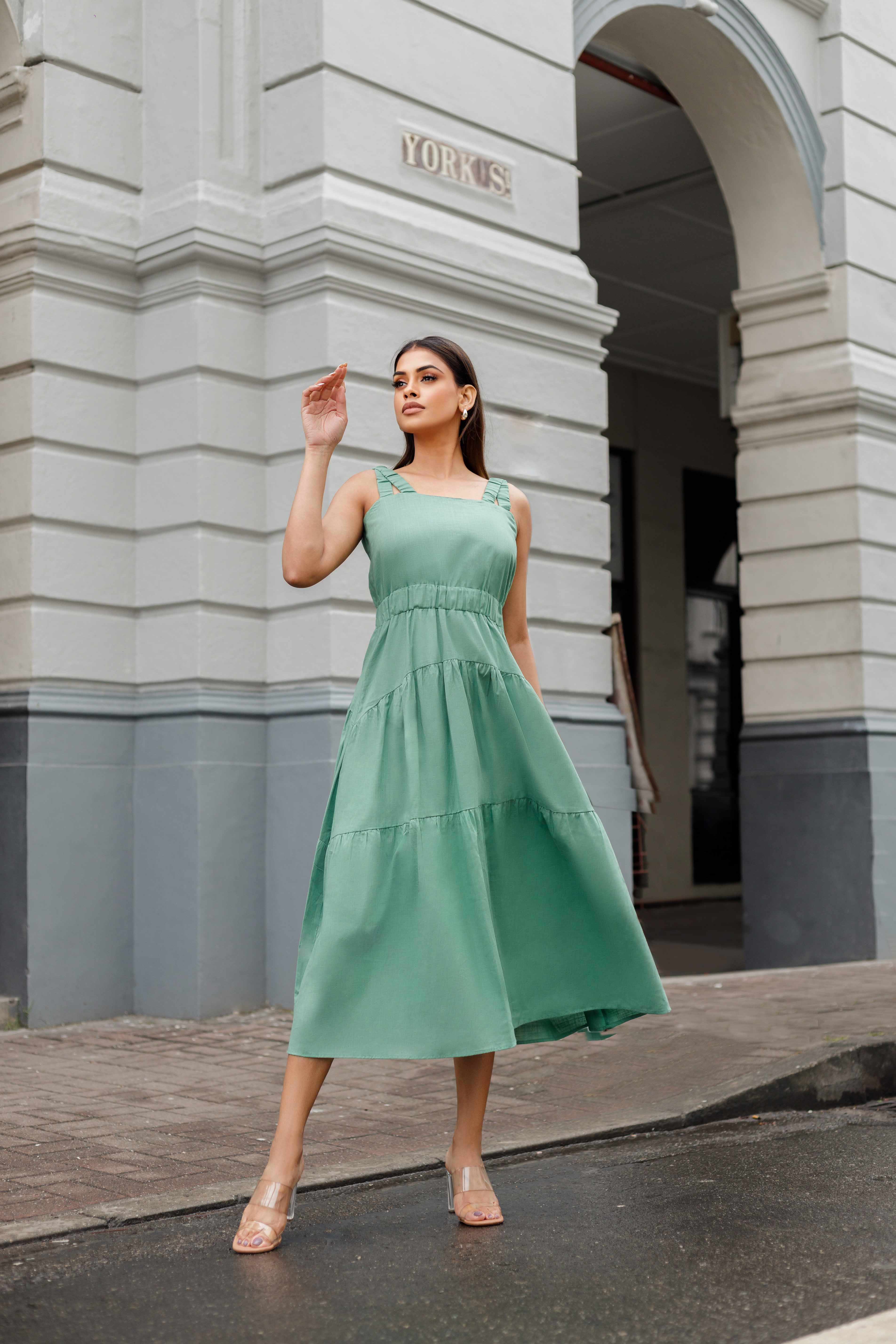 Ethereal Layers Midi Dress