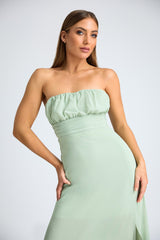 Slit & Sway Strapless Maxi