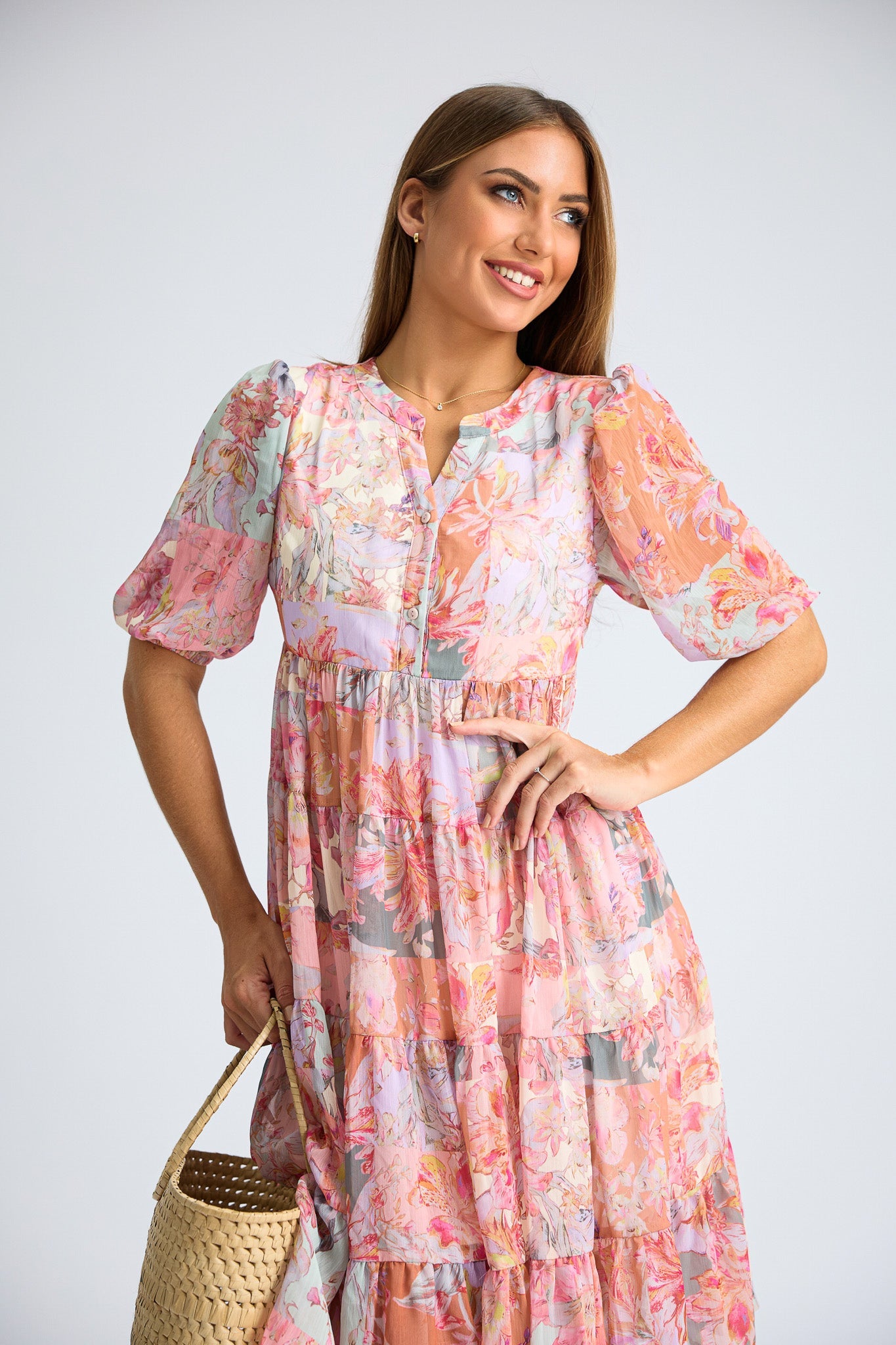 Graceful Layered Midi Dress