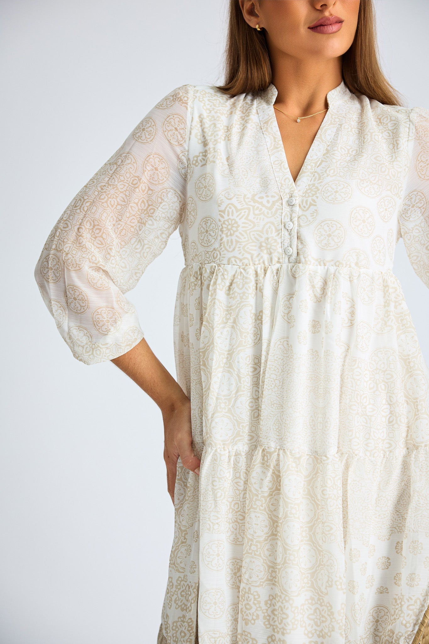 Nora Frill Midi Dress