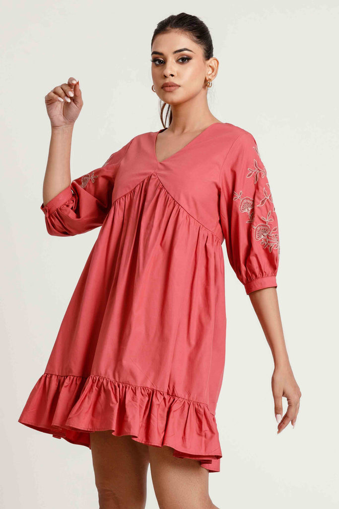 Rovana Puff Sleeve Short Dress