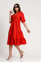 Evelyn Frill Midi Dress