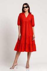 Evelyn Frill Midi Dress