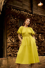 Moonlit Mirage Linen Dress