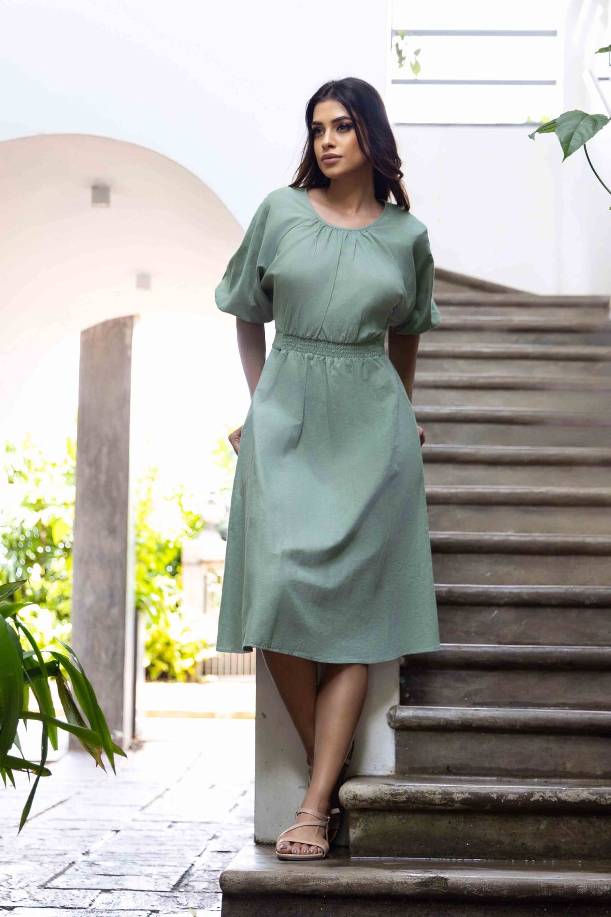 Island Ivy Linen Dress