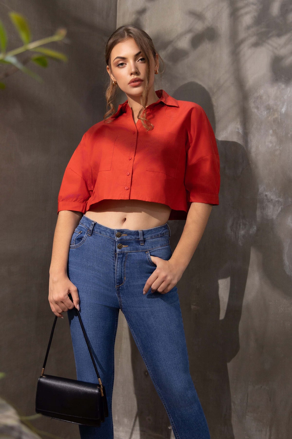 Kaylee Button Down Crop Top