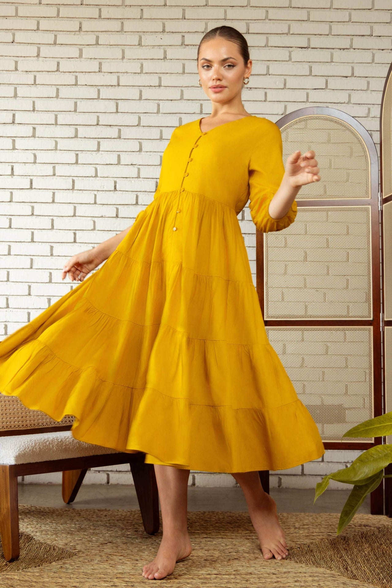 Frills Of Charm Midi Dress