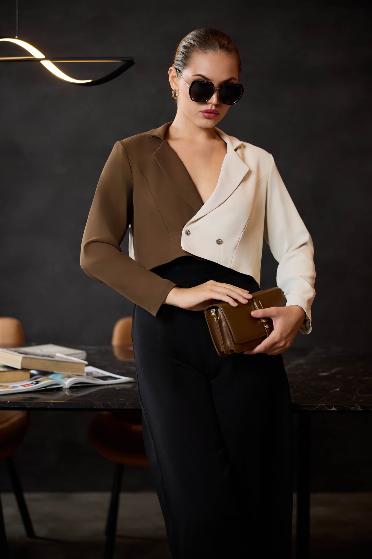Color Block Two Way WW Crop Blazer