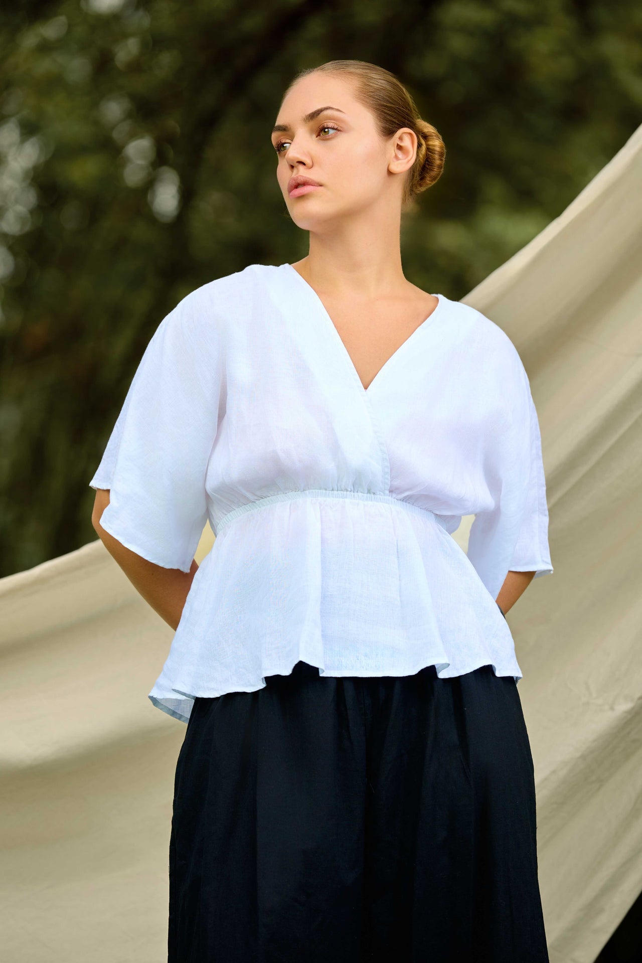Aurelia Bloom Linen Top