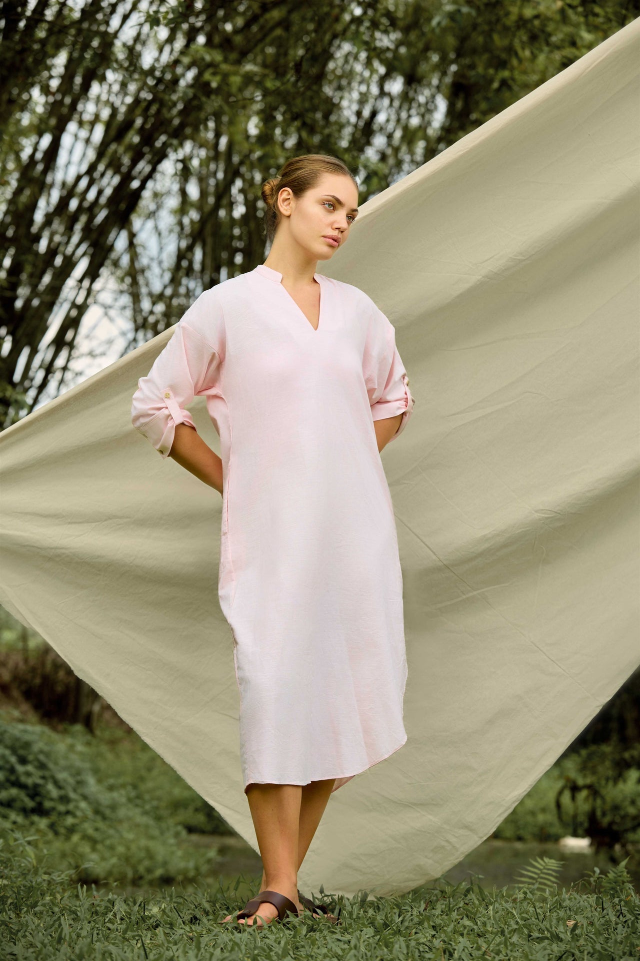 Nuvia Linen Shirt Dress