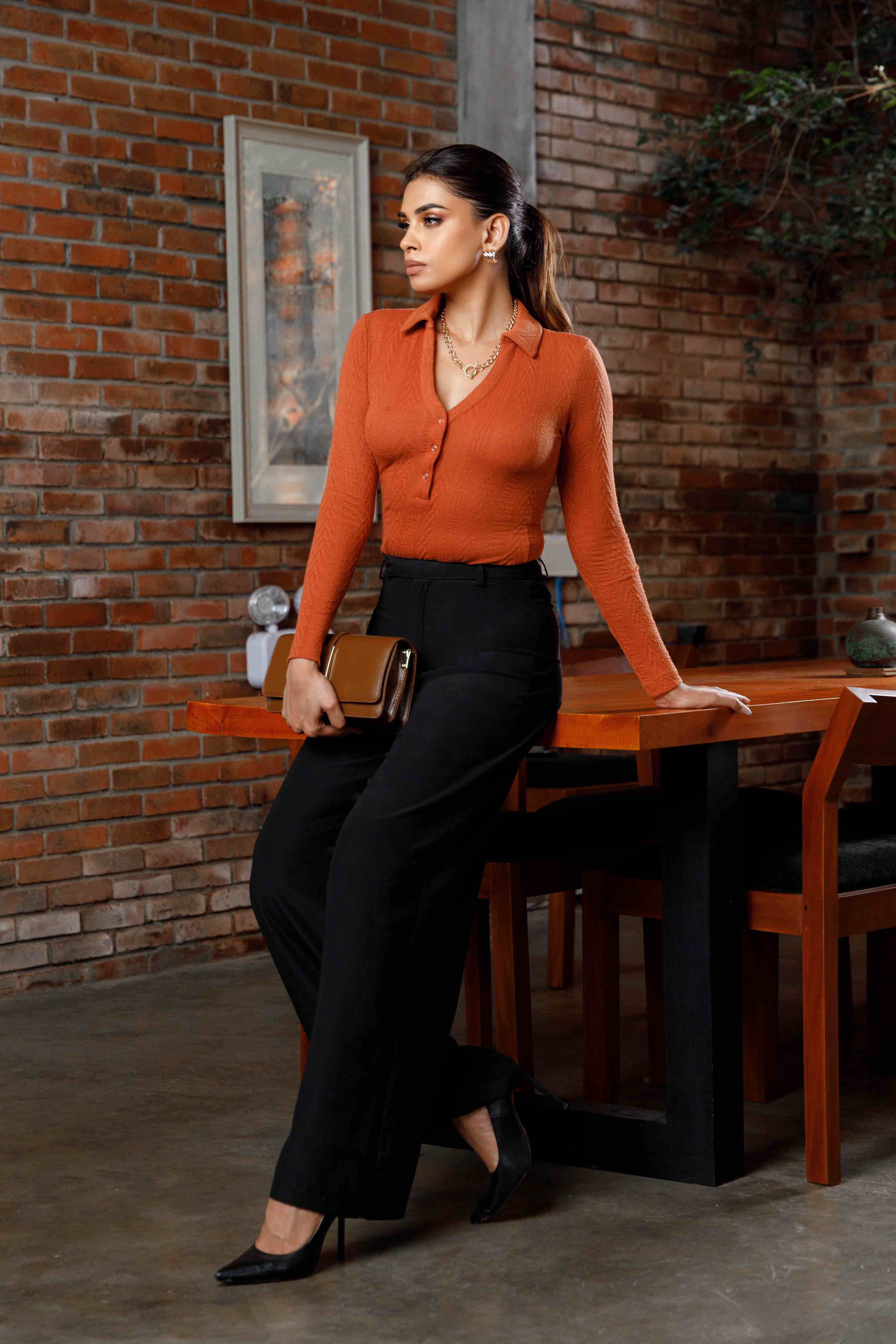 Bossy Lady High Waist Wide Leg Pant