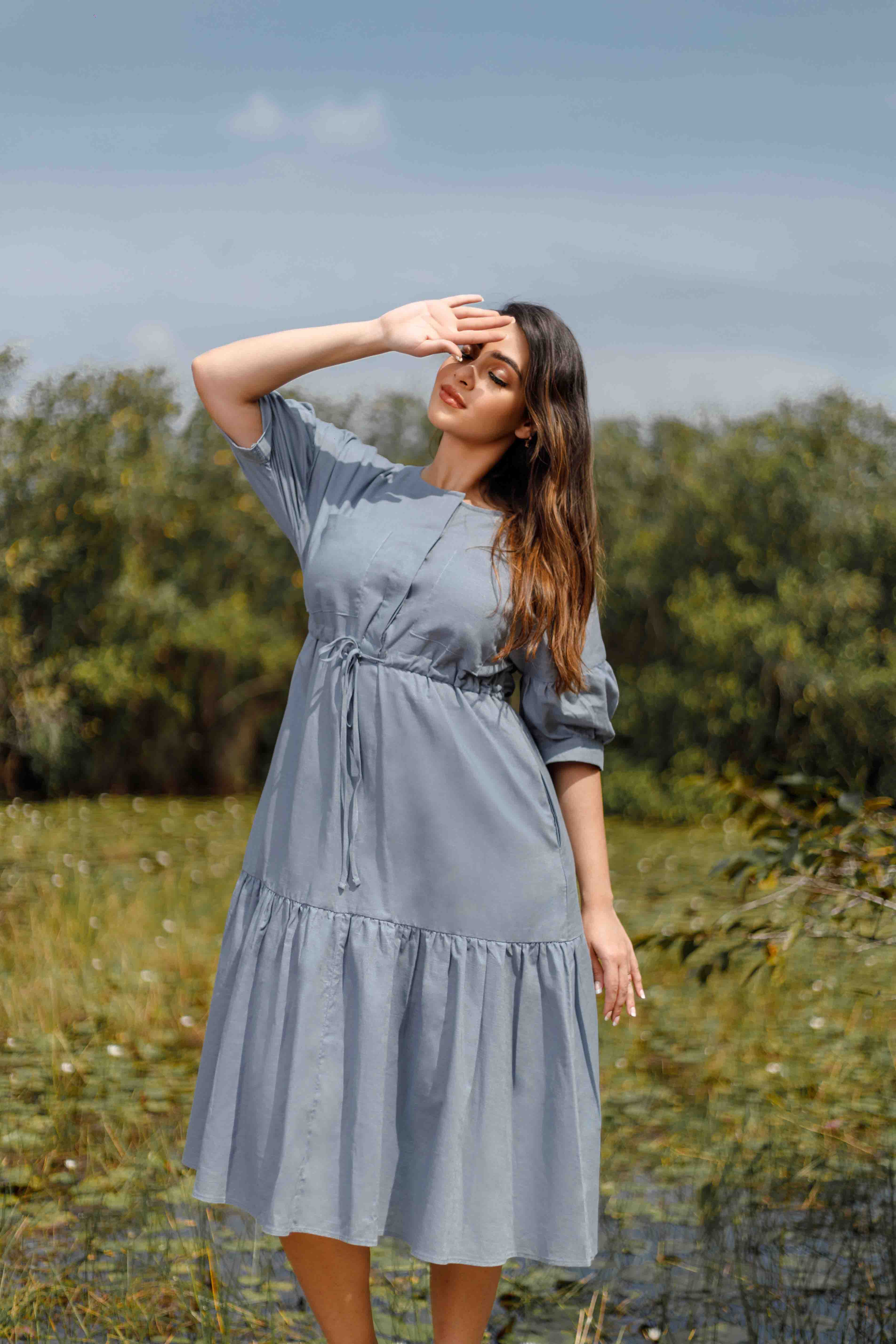 Serene Harmony Linen Dress