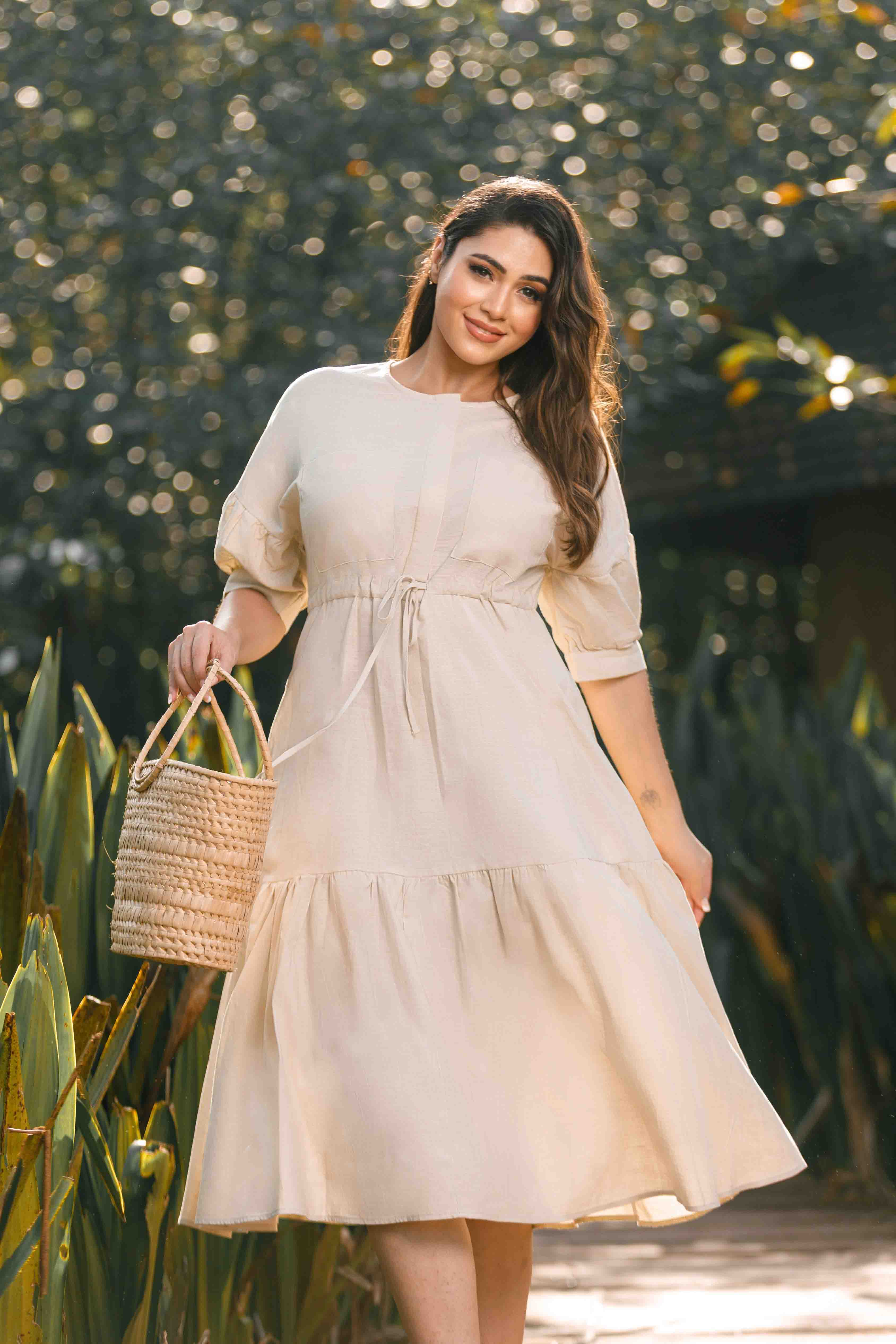 Serene Harmony Linen Dress