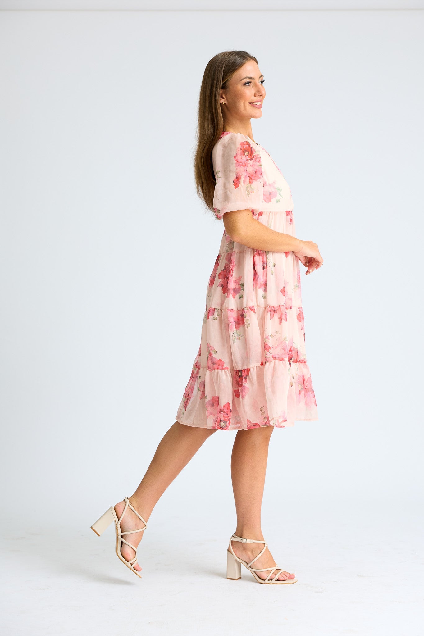 Graceful Layered Midi Dress