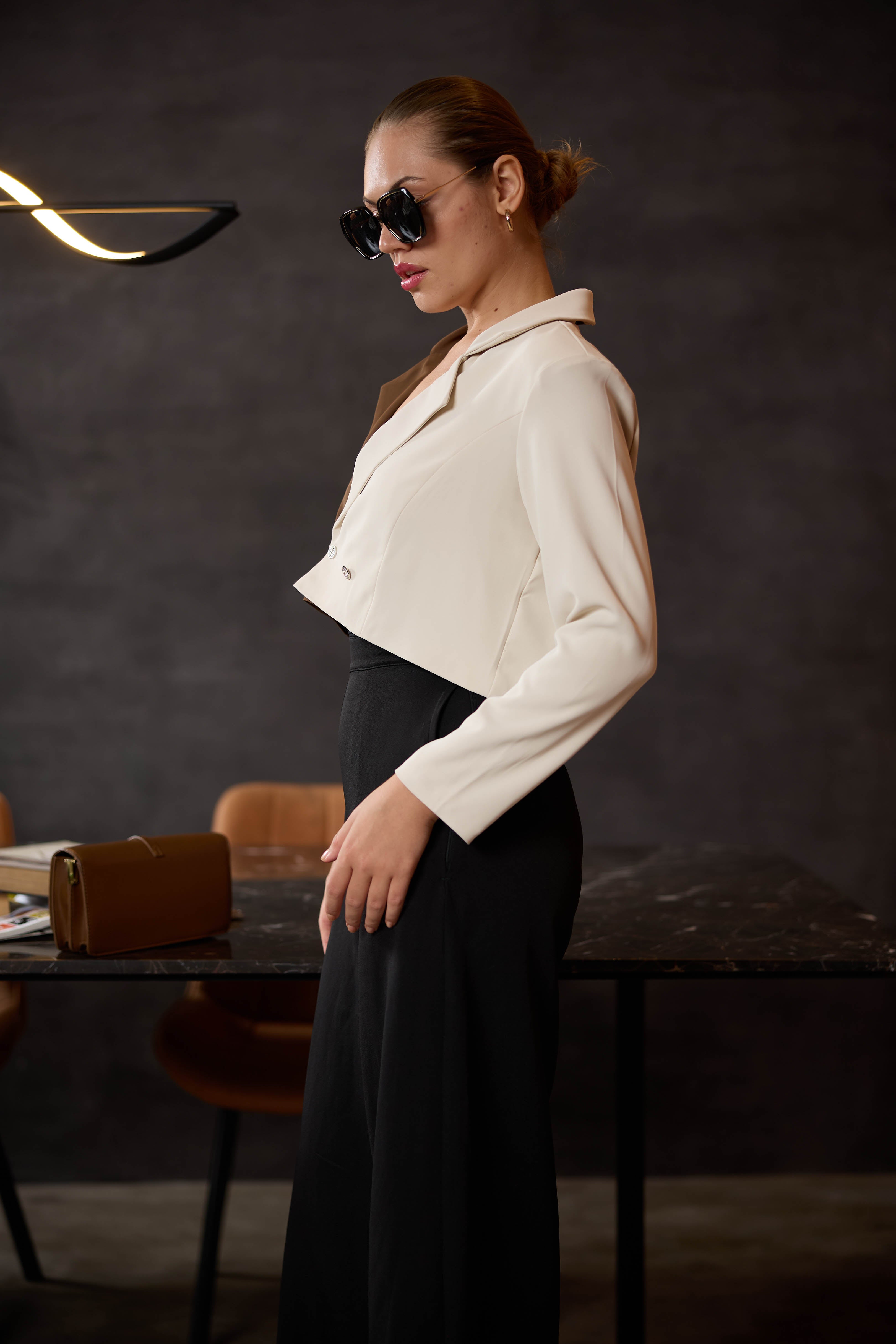 Color Block Two Way WW Crop Blazer